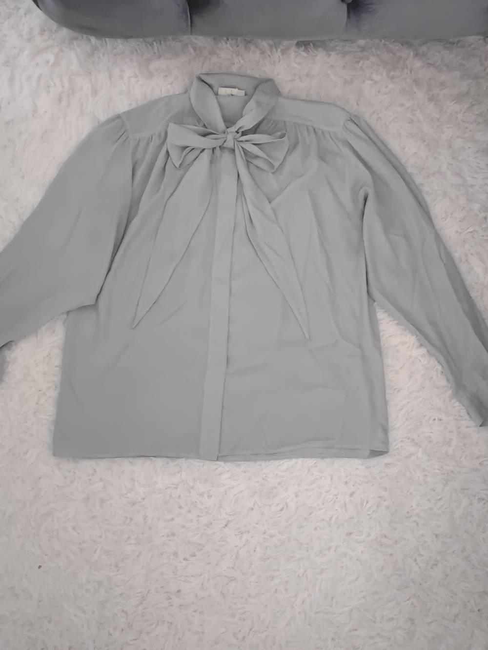 Evan Picone Light Sage Bow Tie Blouse - Women's